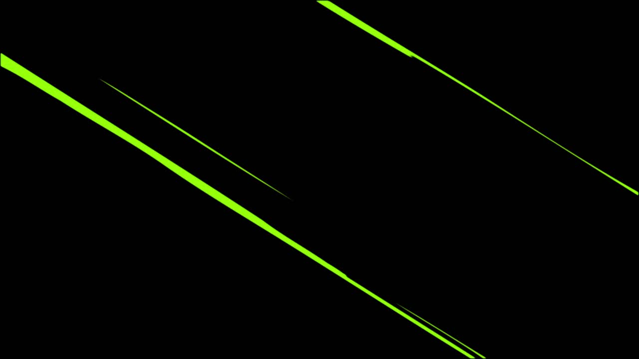 Linee di velocità diagonali verdi in stile anime che si muovono velocemente sullo schermo, una sovrapposizione grafica perfetta per progetti d'azione, manga o ad alta energia