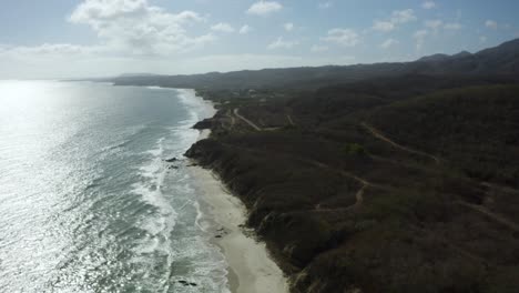 beach coastline of puerto vallarta, jalisco, mexico - aerial drone view