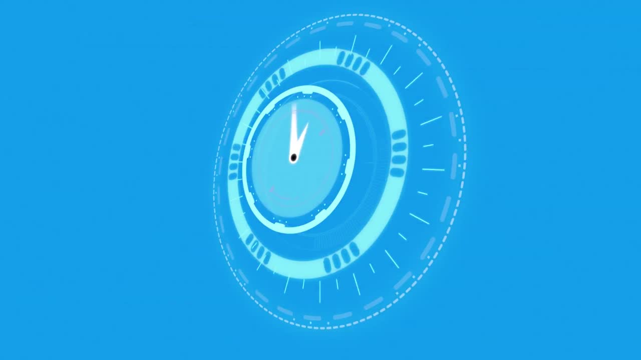 Animation of clock on blue background