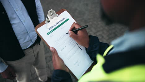 completing a work injury report
