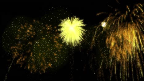 animation of shapes and fireworks on black backrgound