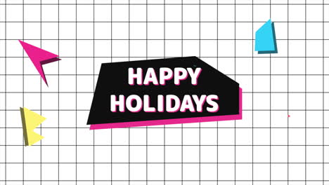 colorful geometric design happy holidays message in vibrant shapes