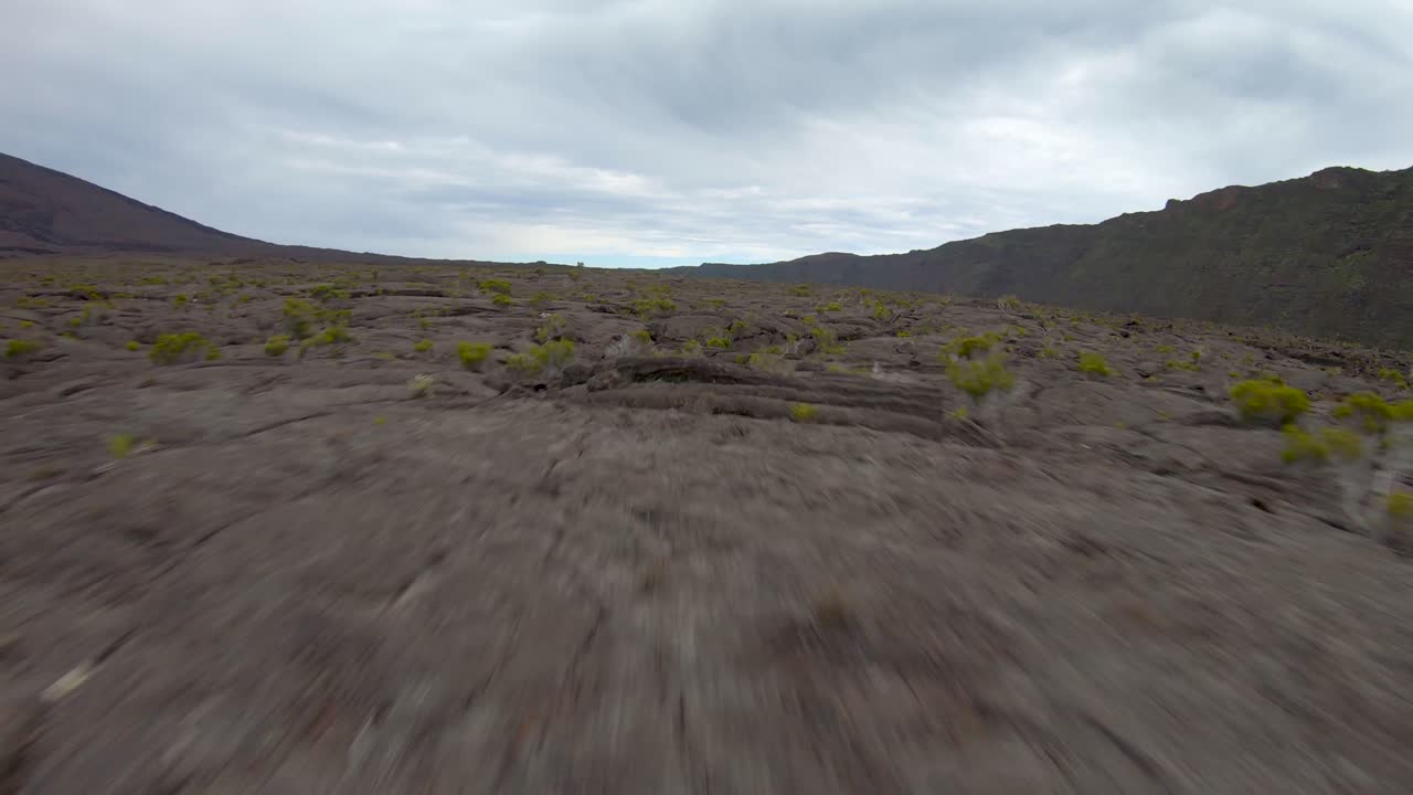 Volcanic Landscape: Aerial View of a Lava Field