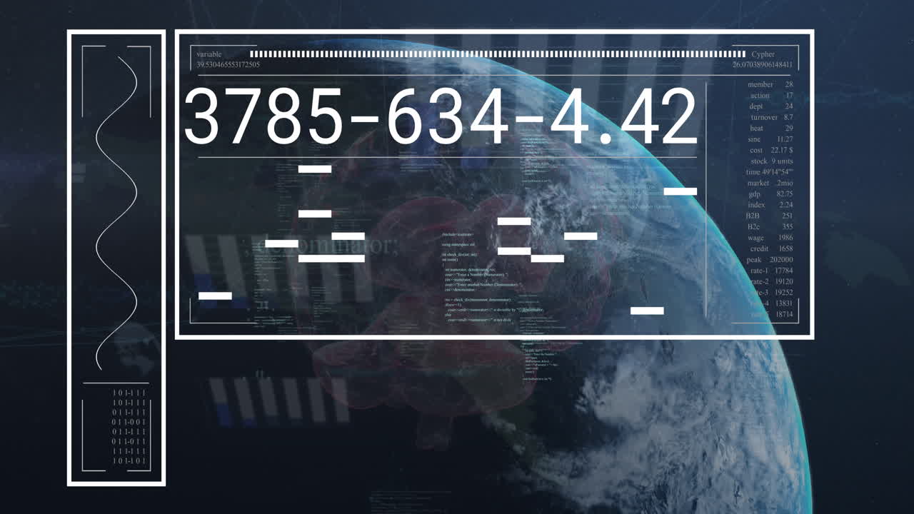 animación de pantallas y procesamiento de datos en todo el mundo