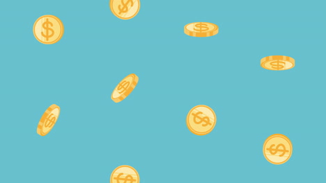 monedas dinero dólares animación financiera