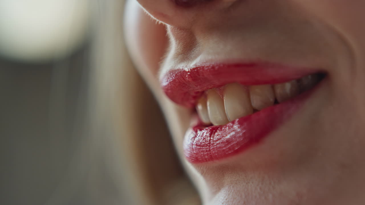 Close-up of lips with lipstick