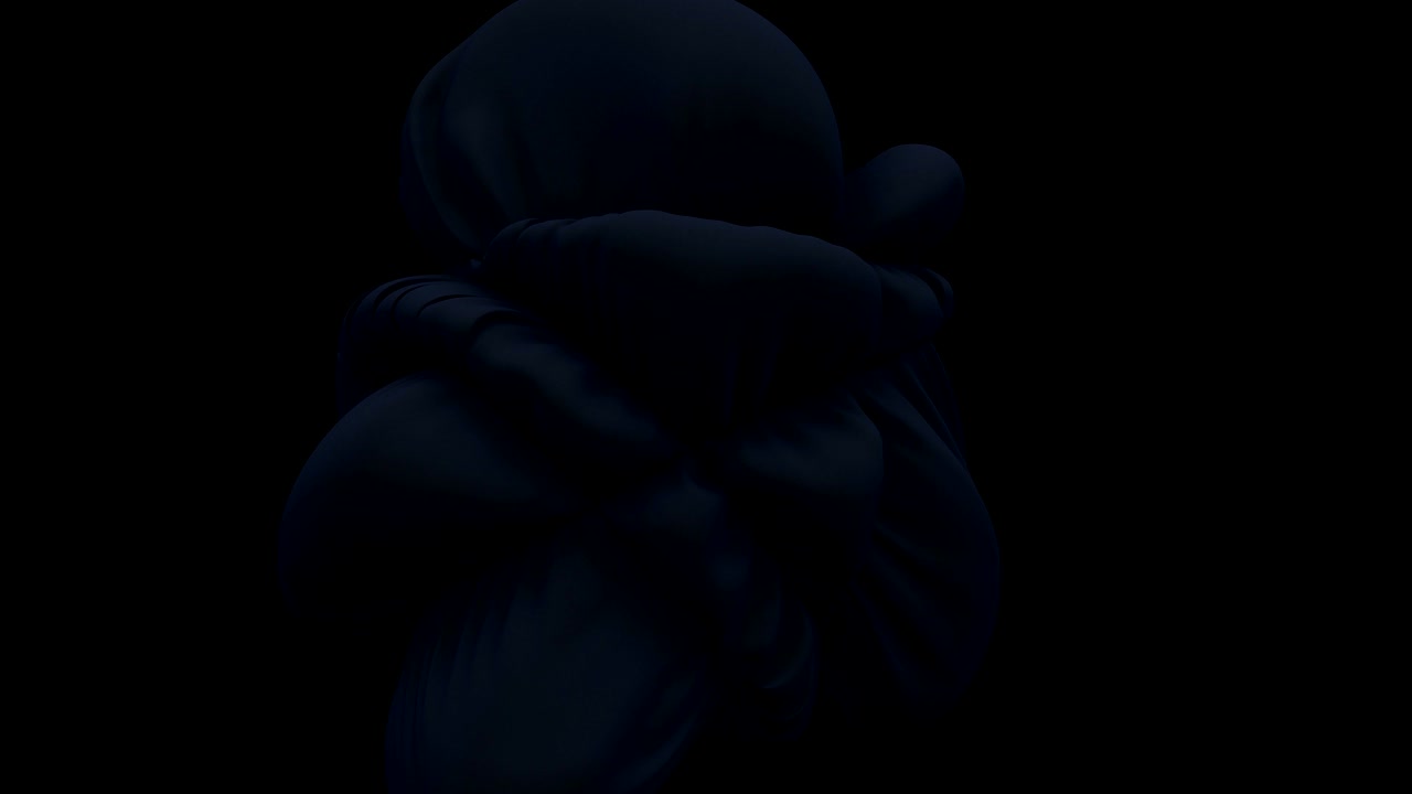 Cloth Inflation Simulations, abstract 3D art