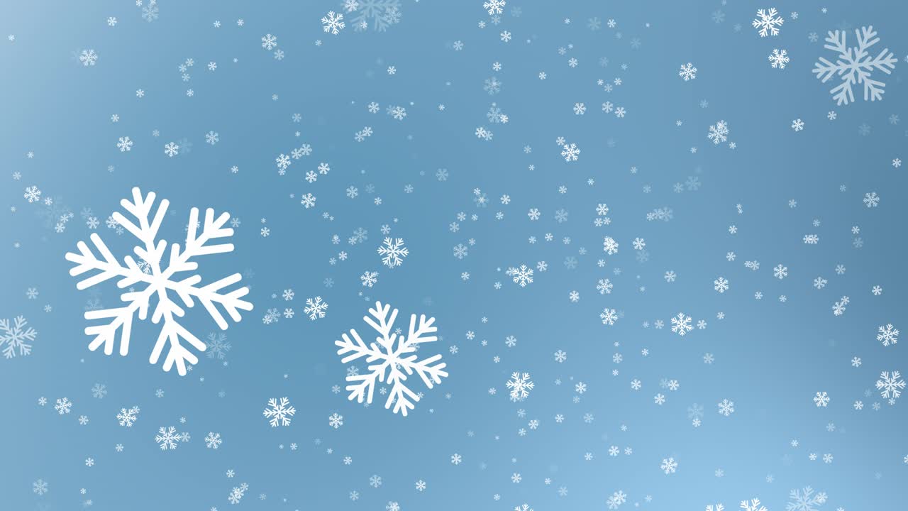 Falling snowflakes 4k loop animation.
