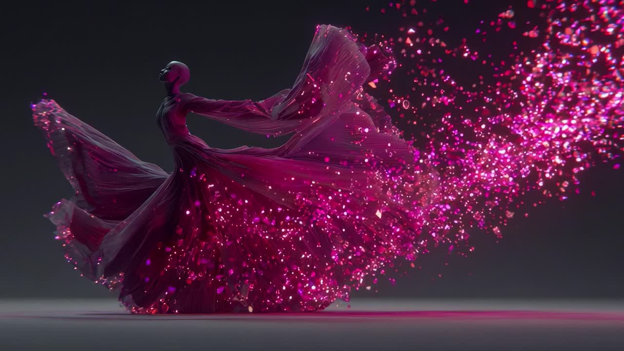 Abstract Dance Performance with Glitter