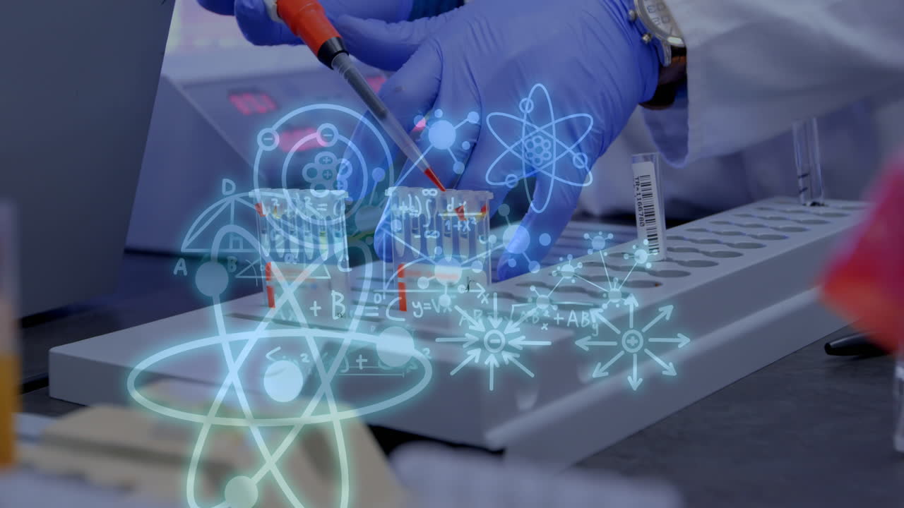 ⁇ 플을 채취하는 의사에 대한 수학적 방정식의 애니메이션