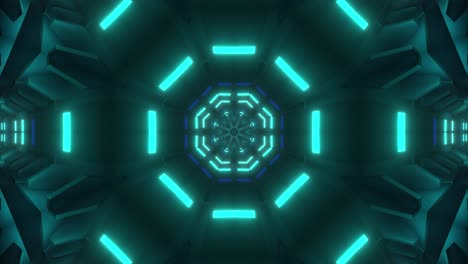 el túnel de neón brillante