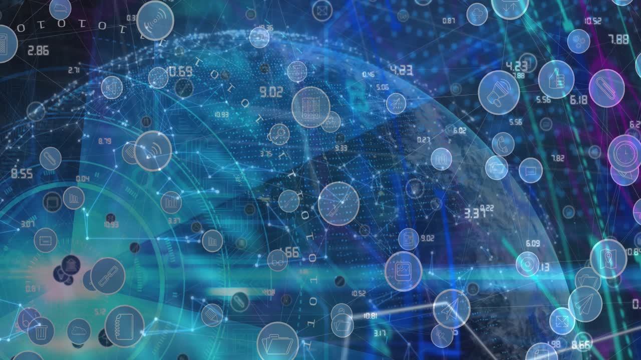 Animation of data processing over globe