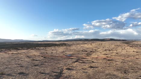 motorhome vehicle parked in the middle of sedona desert in arizona