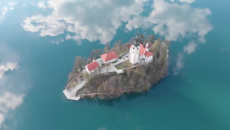 beautiful view of island in bled lake