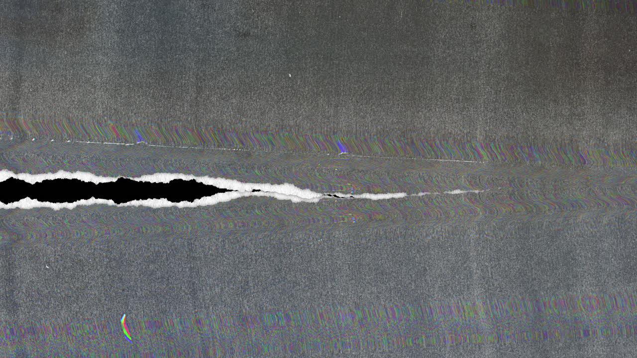 Digital Glitch Tearing Paper Effect Revealing Black Space