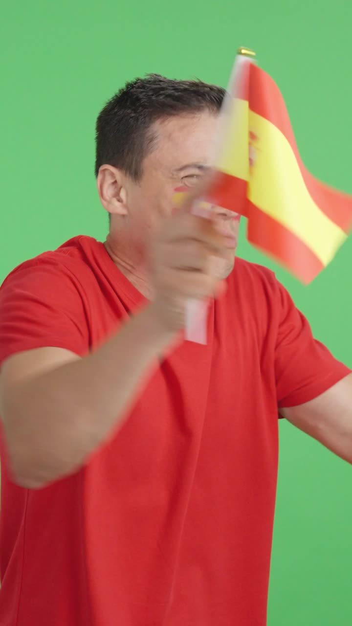 Spanish supporter angry with the decision of the referee