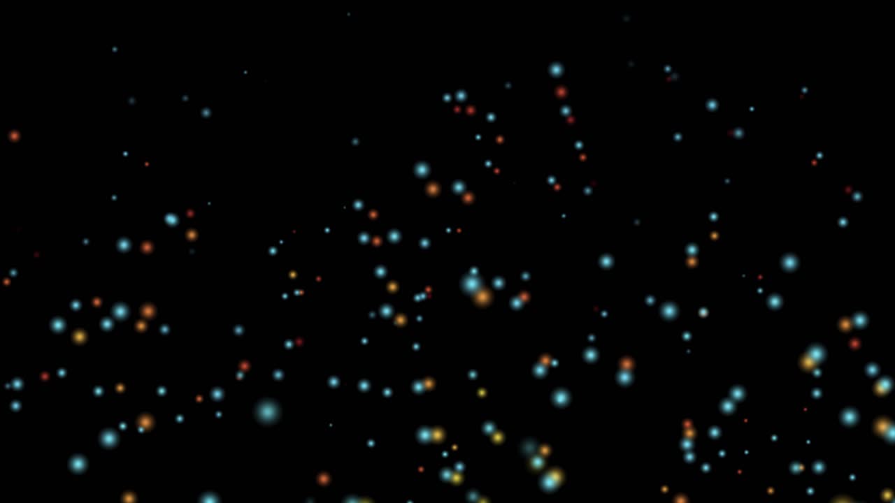 Colourful particles floating in space