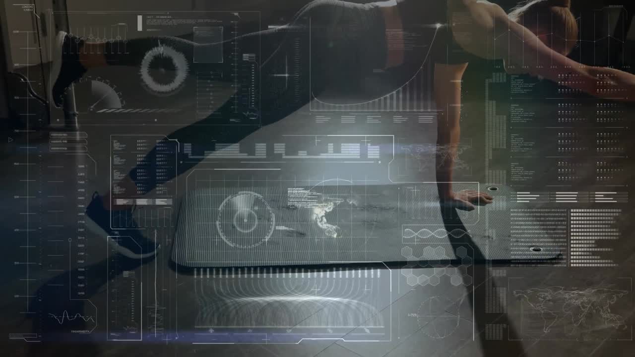 운동선수 훈련과 함께 데이터 처리의 애니메이션