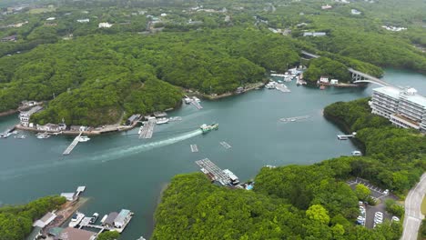 Kashikojima-Y-Ago-Bay,-Vista-Aérea-De-La-Prefectura-De-Mie-Japón-4k