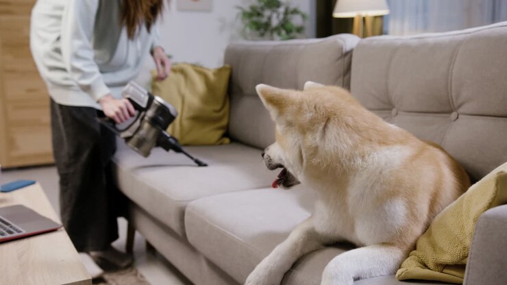 Pretty dog on the sofa