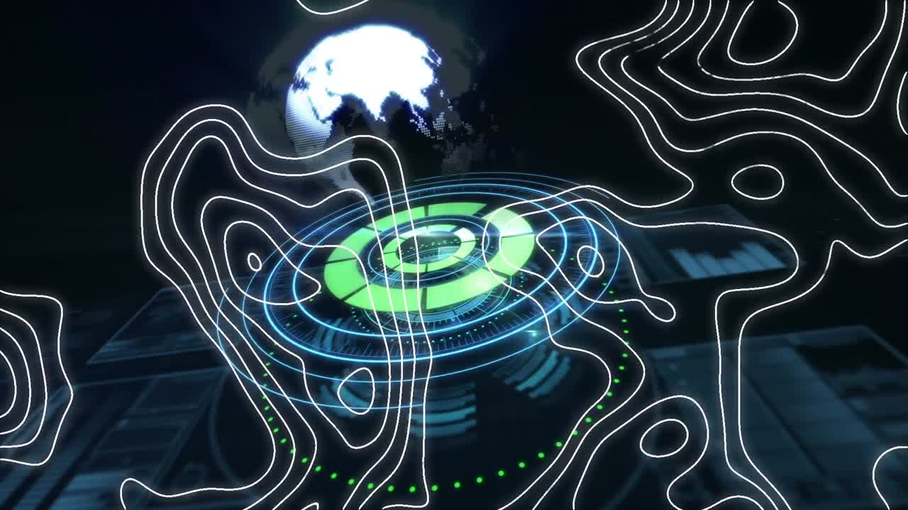 Animazione di linee bianche su globo