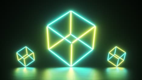 neon glowing cubes