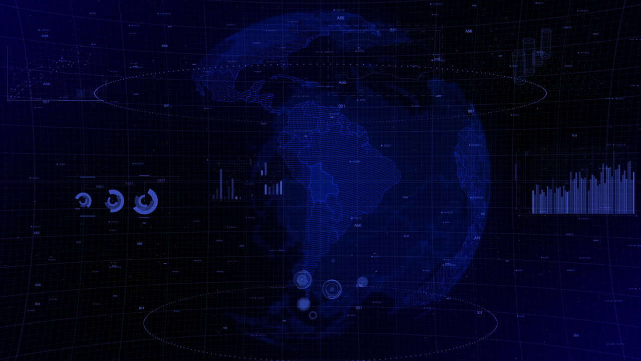 cinematic digital globe rotating video background showcases zooming in on Bolivia country