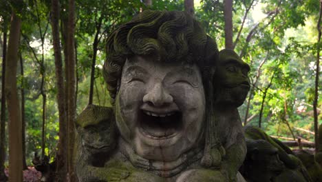 Balinese culture heritage stone sculpture carving Bali Monkey forest Ubud landmark art