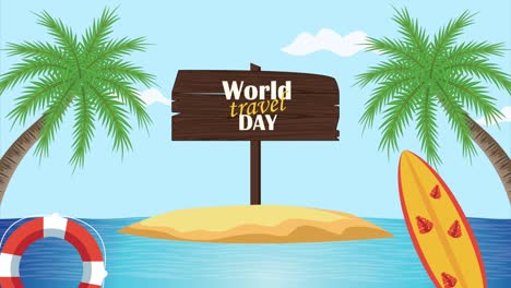 world turism day lettering animation