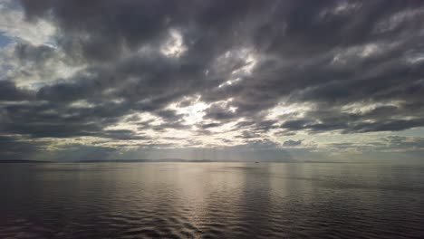 looking over the water on a ferry in british columbia heading towards vancouver island