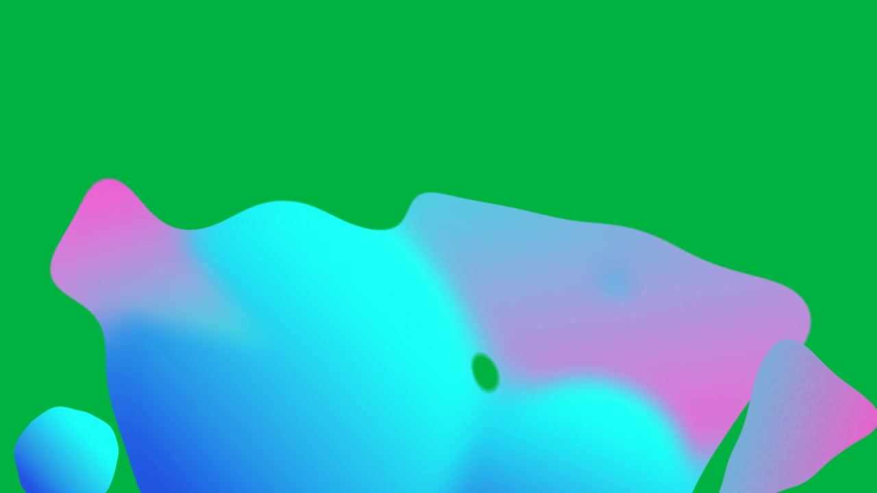 Cornice 1 che inizia con una macchia cianmagenta che appare nel terzo inferiore trasparente, si ferma e poi svanisce per il logo