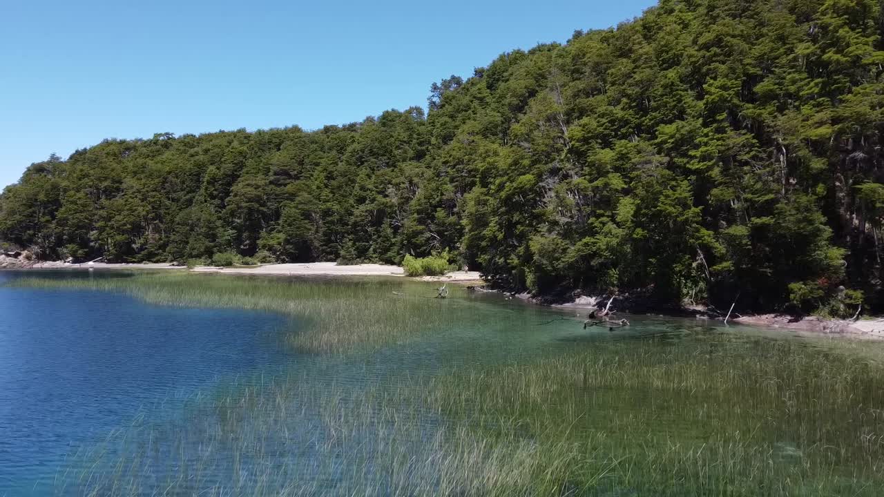 stunning lake in patagonia argentina, dron footage
