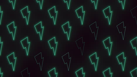 Glowing-green-neon-lightning-bolts-illuminate-a-dark-background