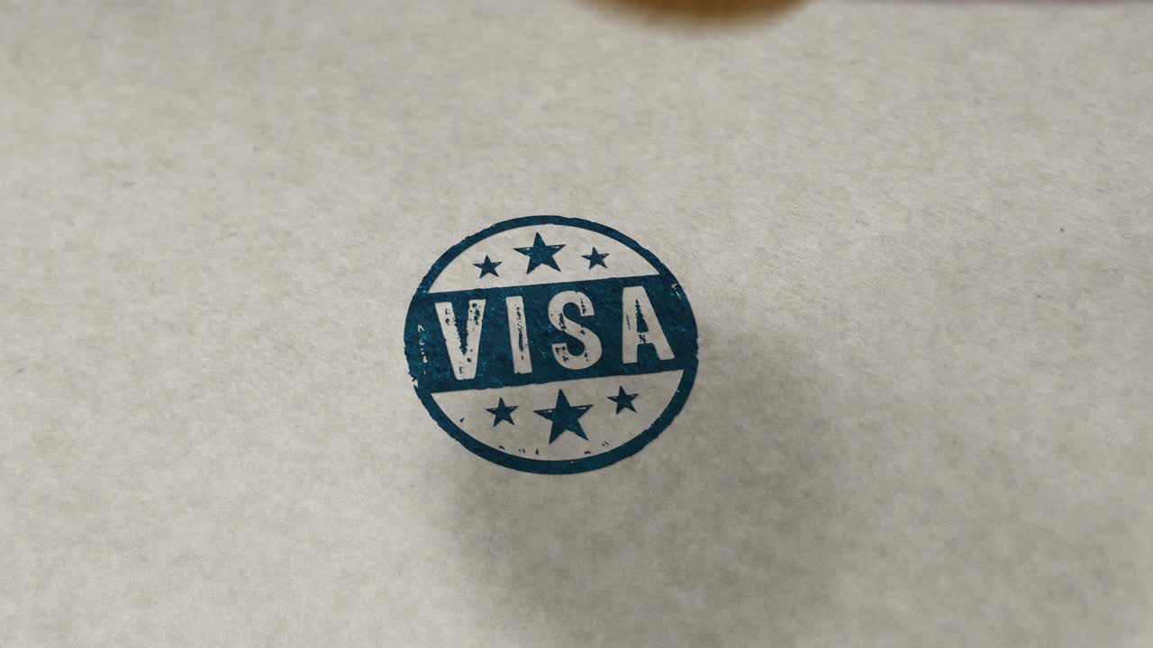 Visa stamp and stamping loop animation