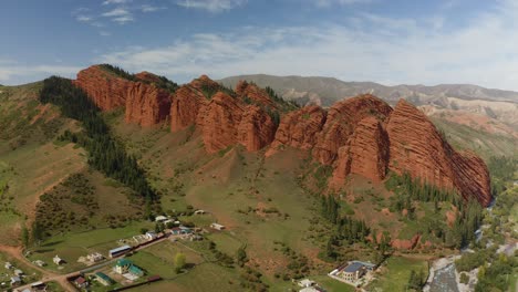 Red-Colored-Seven-Bulls---Jeti-Oguz-Droneshot---Kyrgyzstan