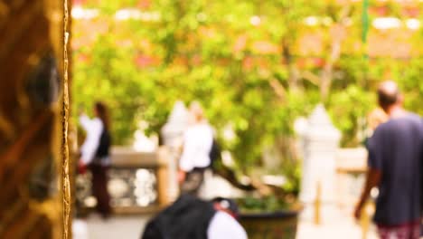 tourists exploring the temple grounds in bangkok