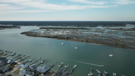 wrightsville beach spectacular aerial shot over shoreline stretching to horizon