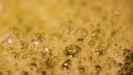 melted butter bubbling furiously in hot pan ready for meat or vegetables to be added for extra flavour. macro close up