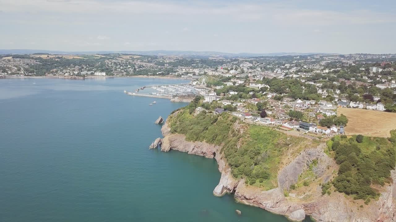 Aerial View of Coastal Town