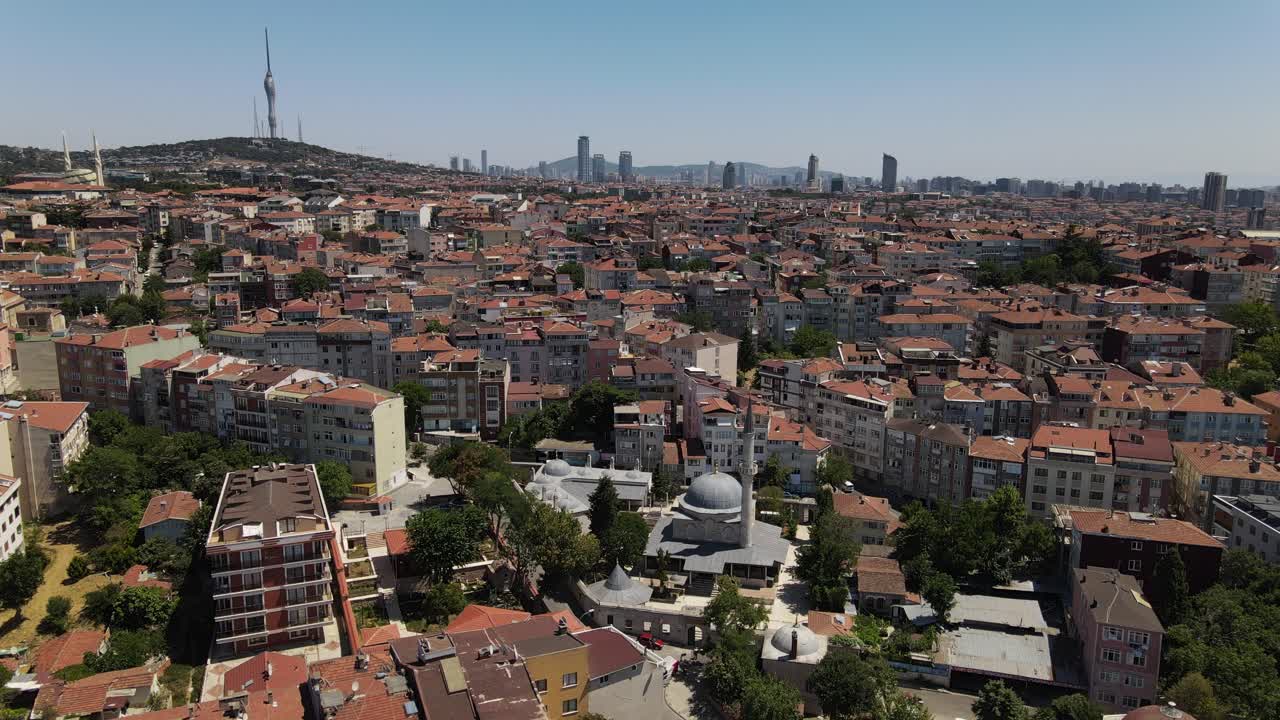 vista aérea de la mezquita islámica otomana