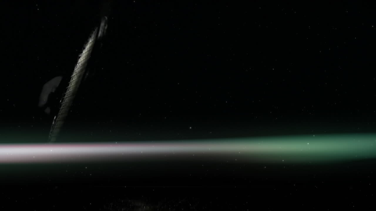 Tennis racket being highlighted floating in void as 3D render, with neon beam and gloved hand