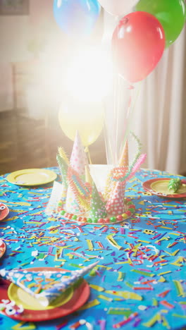 colorful birthday party table setting