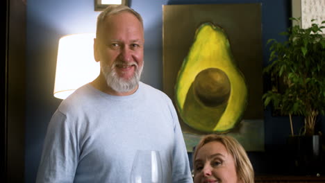 couple drinking wine at home