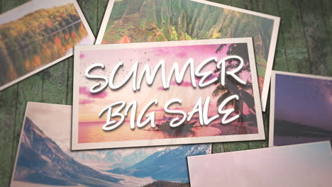 summer big sale with collage photos with summer landscape in different country