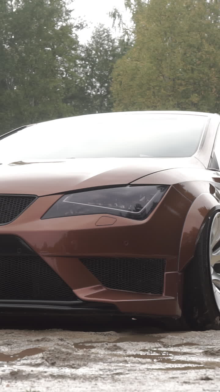 Modified Brown Sedan Front View