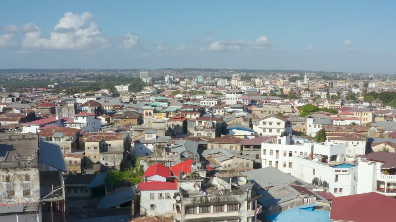 Näkymä Stone Townista Zanzibarilla dronekameralla