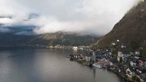 Slow-cinematic-orbit-shot-over-Hallstatt-Austria