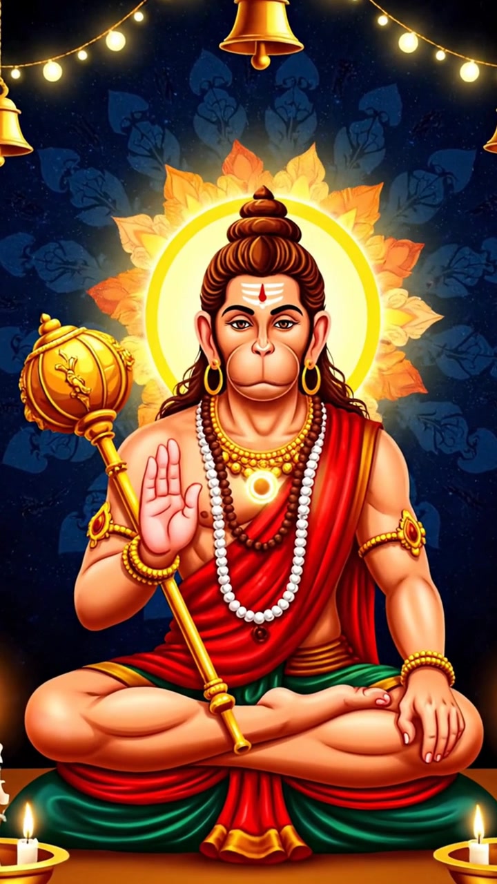 Deus Hindu Hanuman Meditando Durante o Festival Diwali