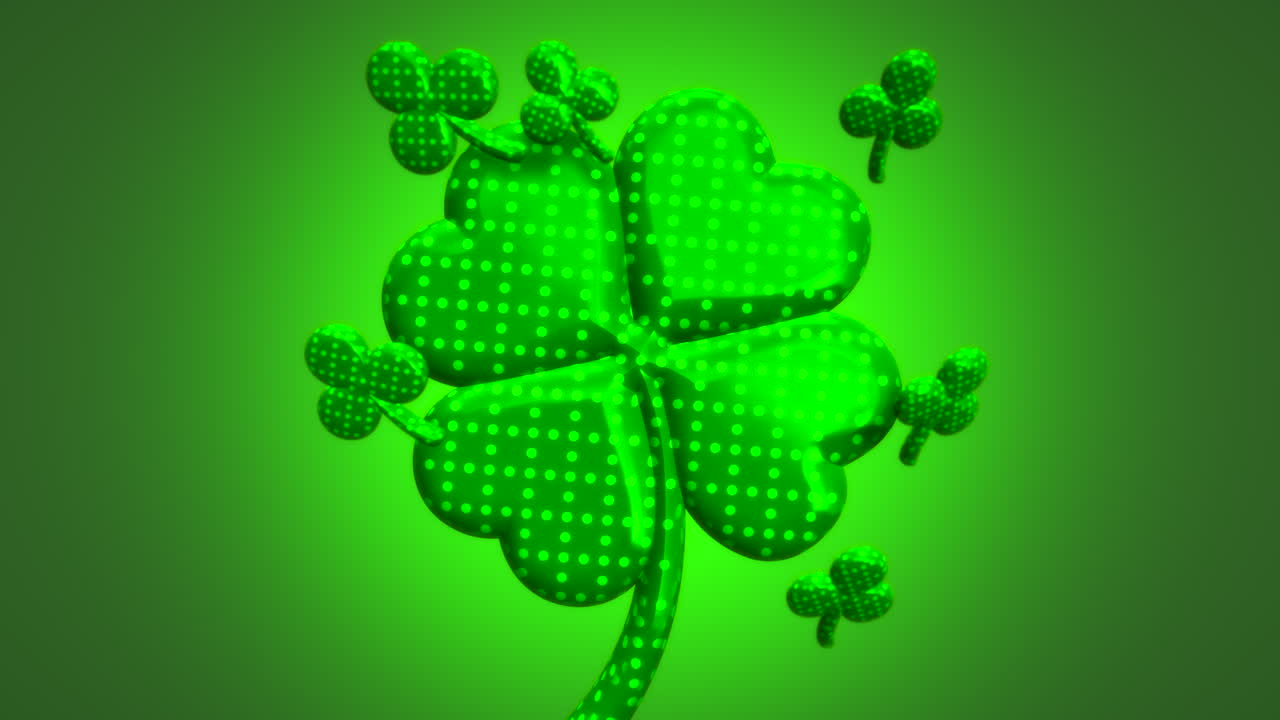 Close-up de trevo irlandês de doce em degradê verde