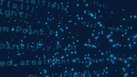 animación del procesamiento de datos informáticos sobre un fondo oscuro